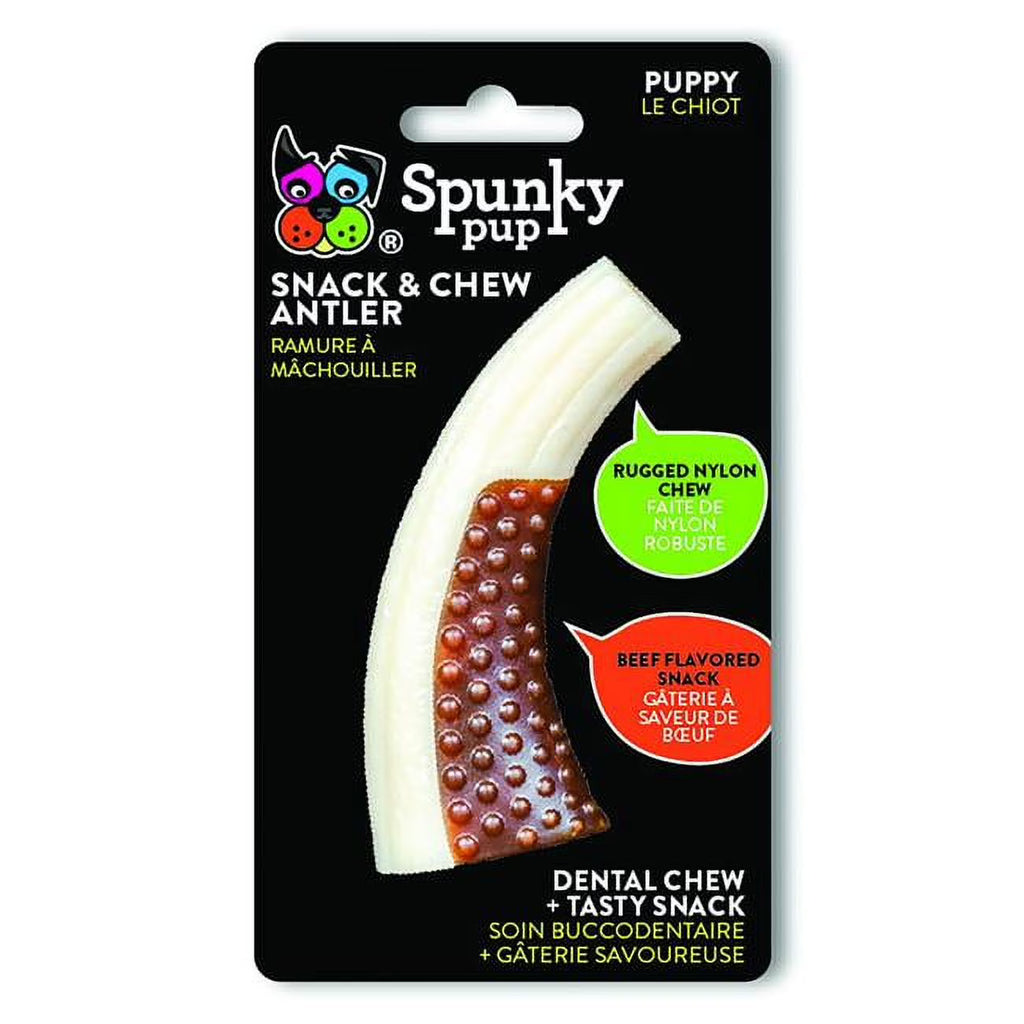 Snack & Chew Antler Dog Toys, Brown & White, Small, Pack of 3 V11569
