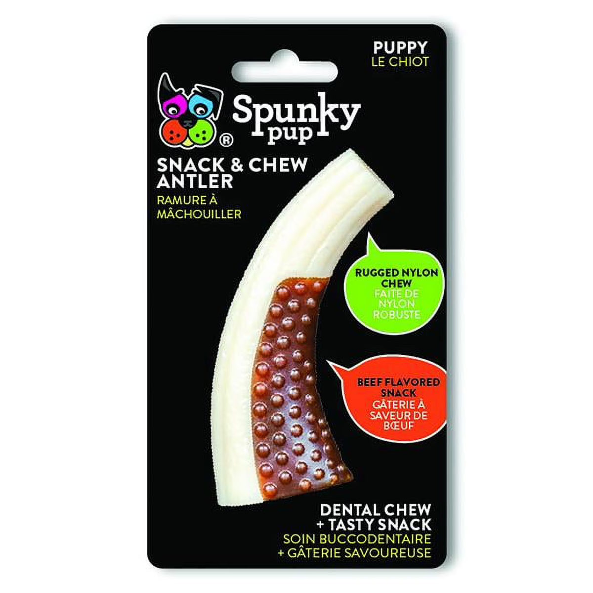 Snack & Chew Antler Dog Toys, Brown & White, Small, Pack of 3 V11569