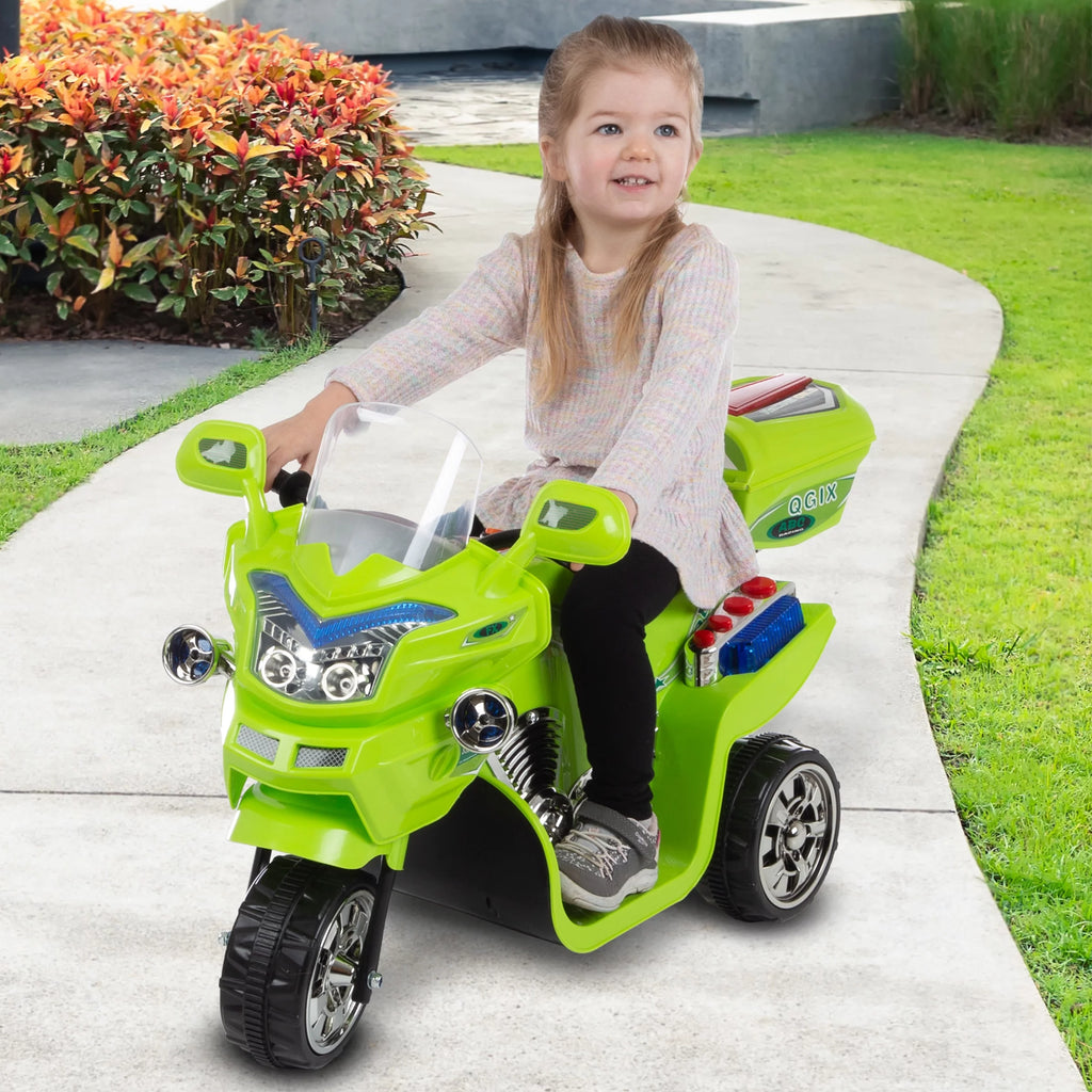 Green 3-Wheel Battery-Powered Electric Motorcycle D43106