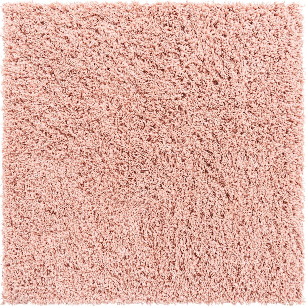 Rose Pink Solid Square Shag Area Rug V20472