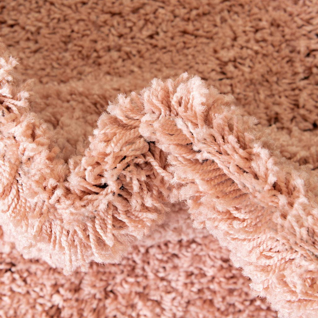 Rose Pink Solid Square Shag Area Rug V20472