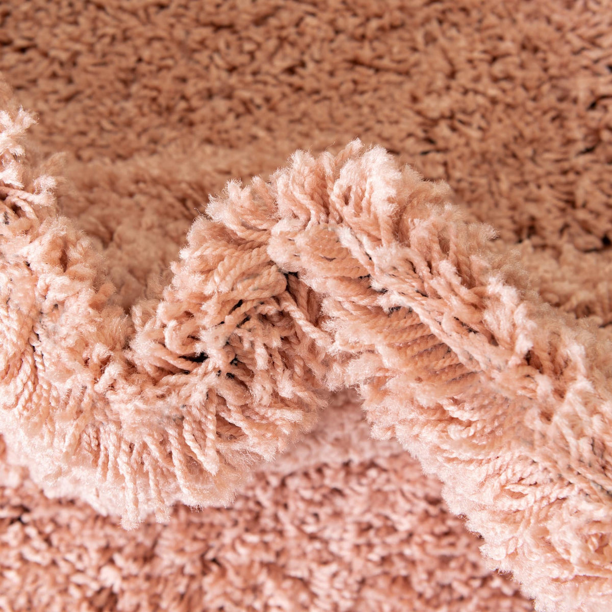 Rose Pink Solid Square Shag Area Rug V20472