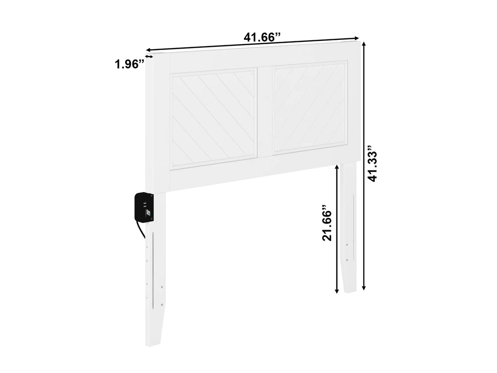 White Solid Wood Twin Headboard B934