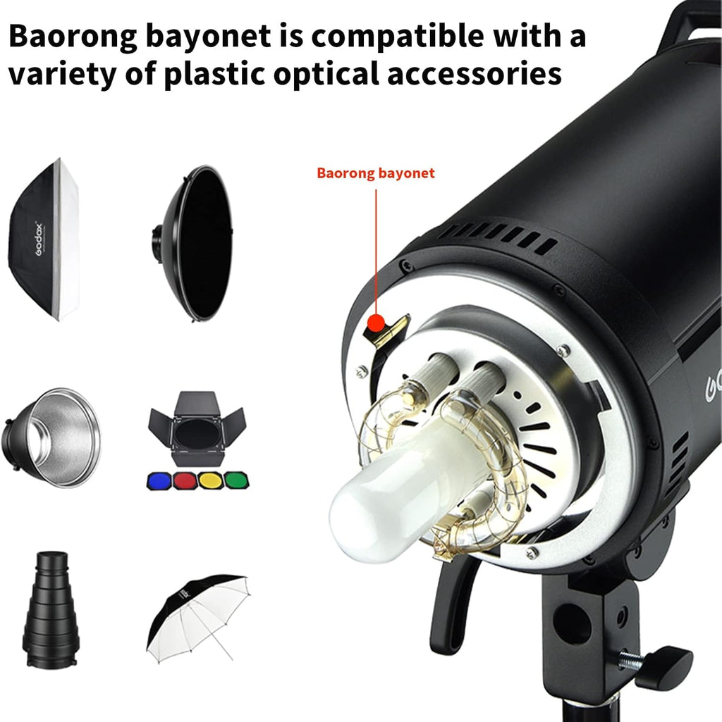 3Pack 1800Ws Bowens Mount Studio Flash Strobe Monolight Kit with Softbox, Umbrella, Barndoor M7433