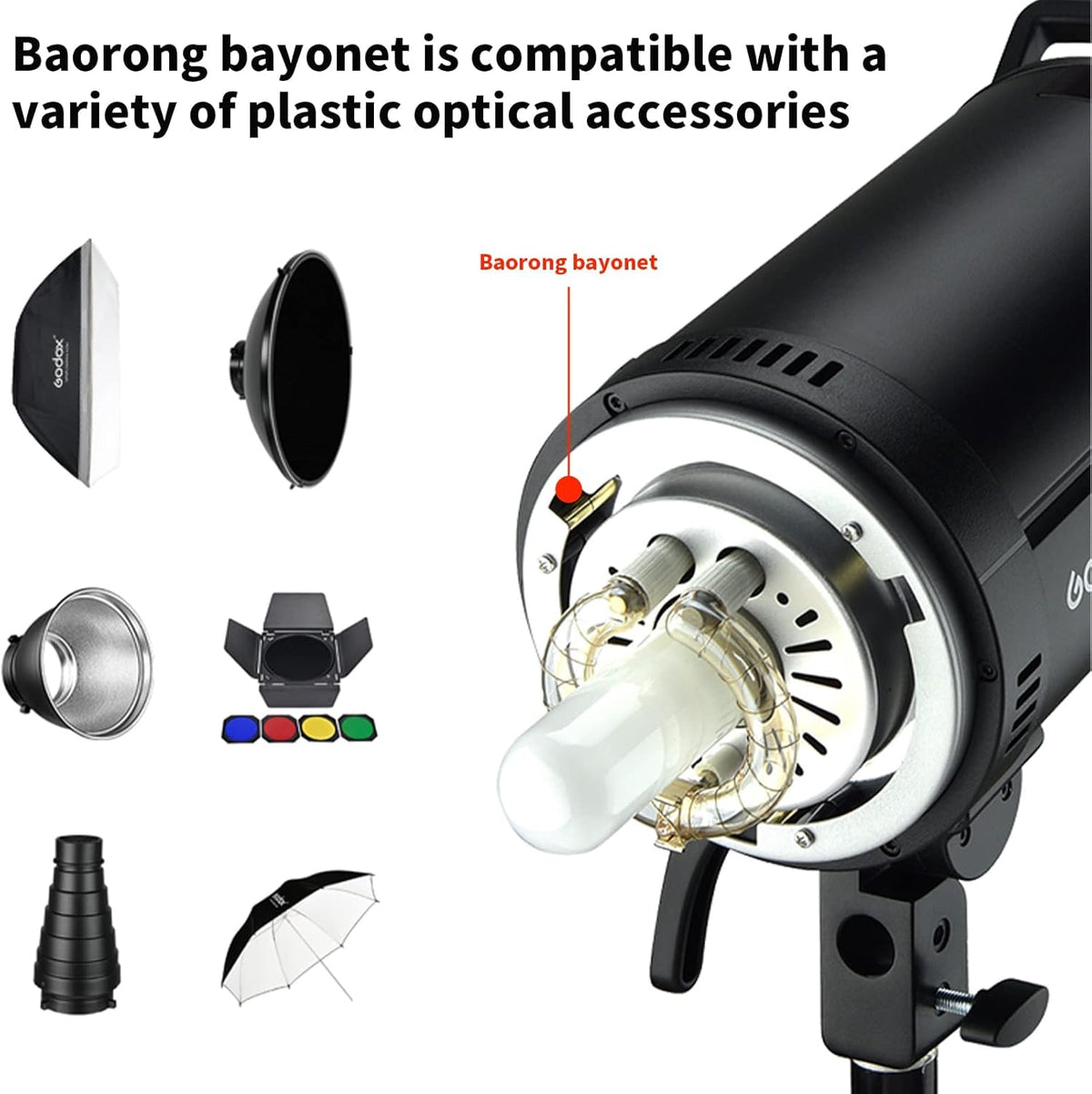 3Pack 1800Ws Bowens Mount Studio Flash Strobe Monolight Kit with Softbox, Umbrella, Barndoor M7433