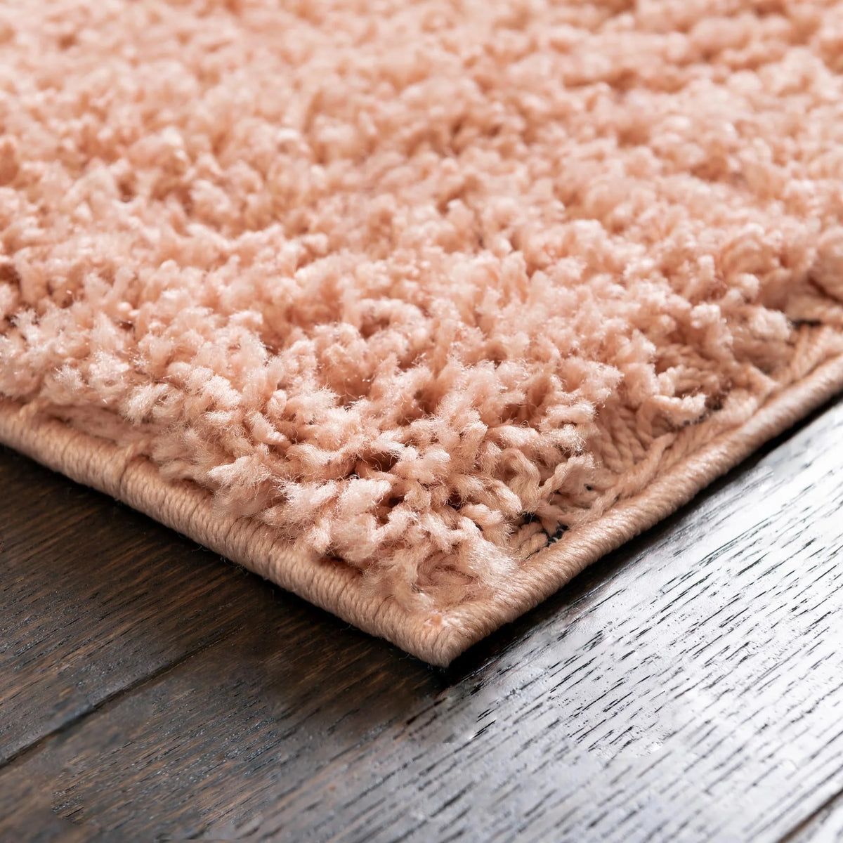 Rose Pink Solid Square Shag Area Rug V20472