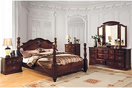 Dark Pine Solid Wood 2-Drawer Nightstand A638