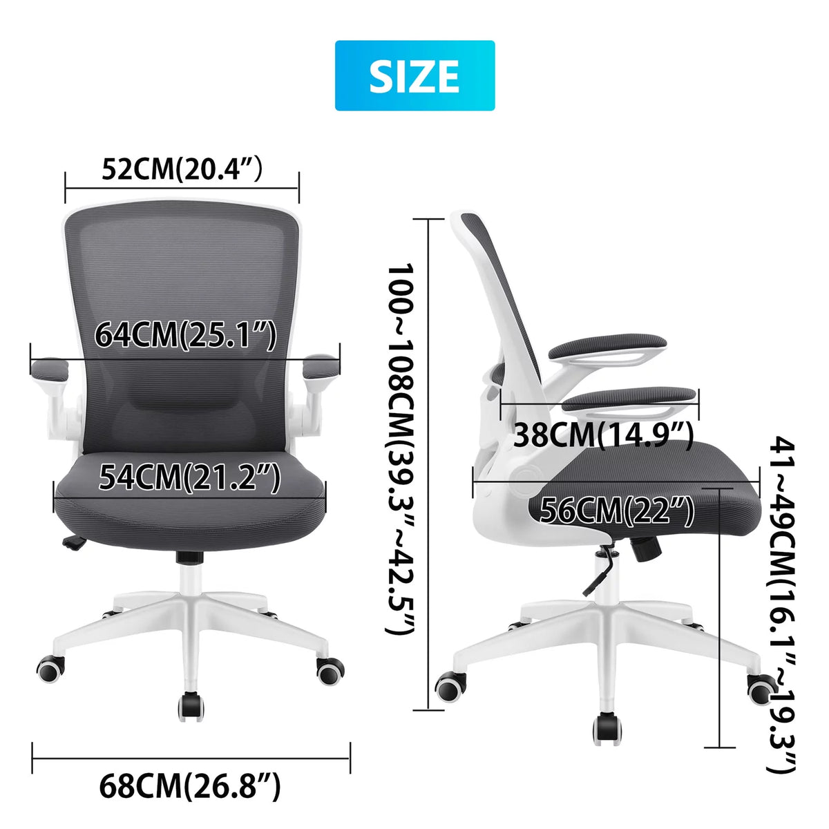 Black Ergonomic Mesh Office Chair with Lumbar Support X282