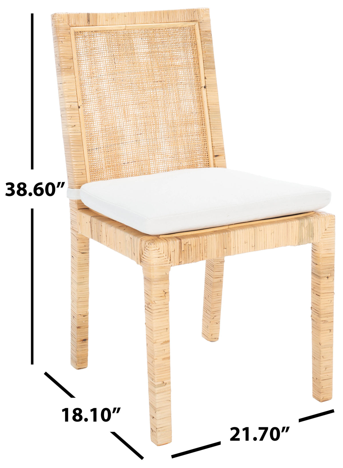 Cane Dining Chair with Cushion, Set of 2 O5073