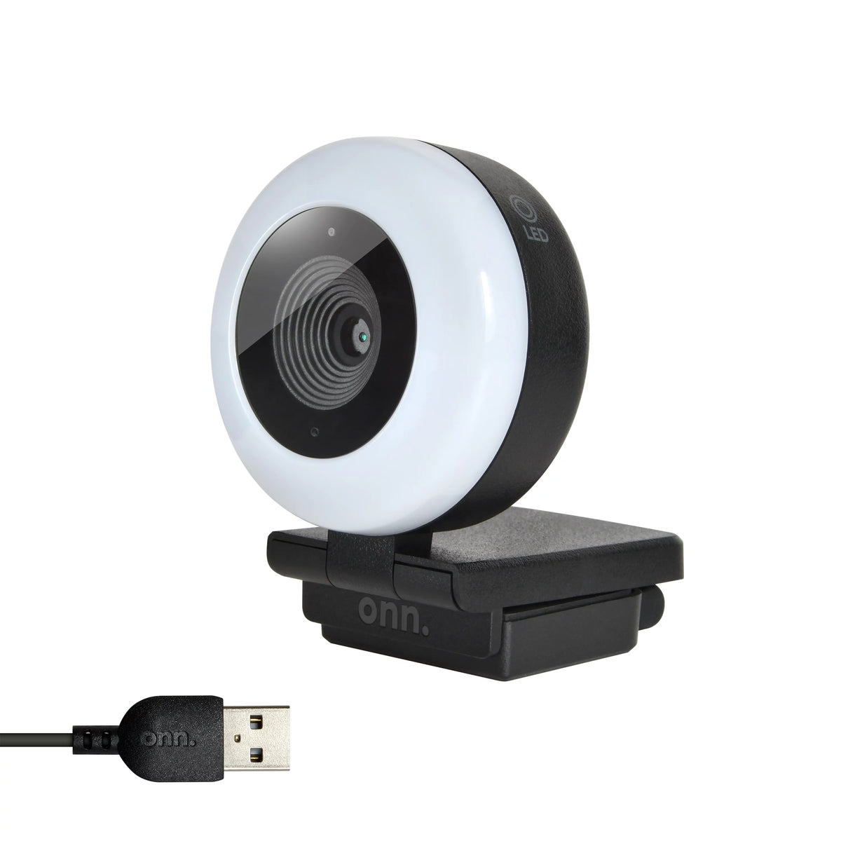 Webcam with Ring Light, Autofocus, Built-in Microphone, White & Black U3231