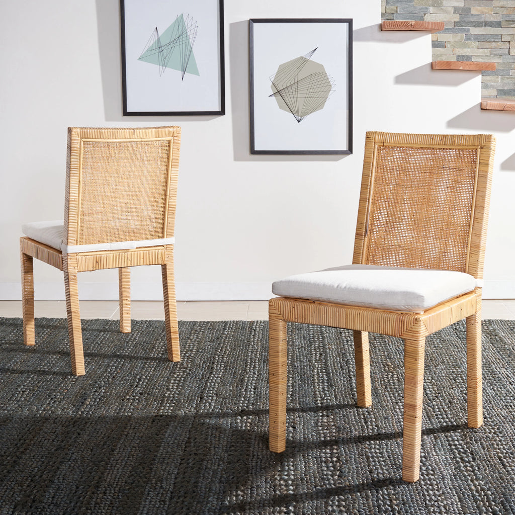 Cane Dining Chair with Cushion, Set of 2 O5073