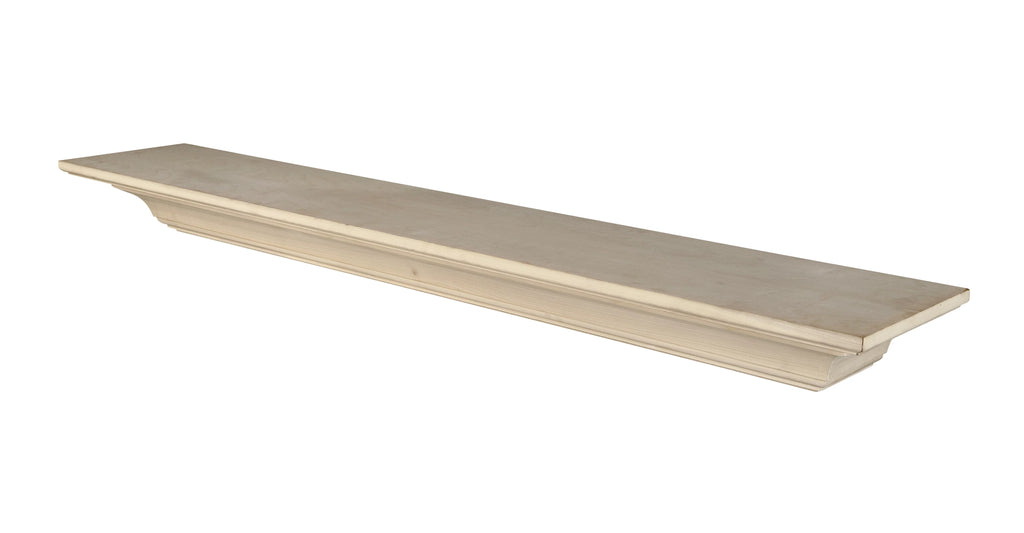 Unfinished Wood Mantel Shelf 60"L x 10"D x 5"H E7965