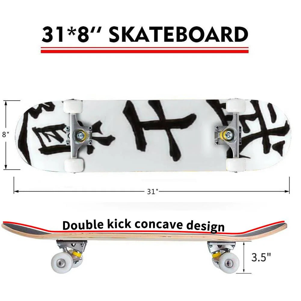 31"x8" Pro Complete Skateboard Longboard Q4327