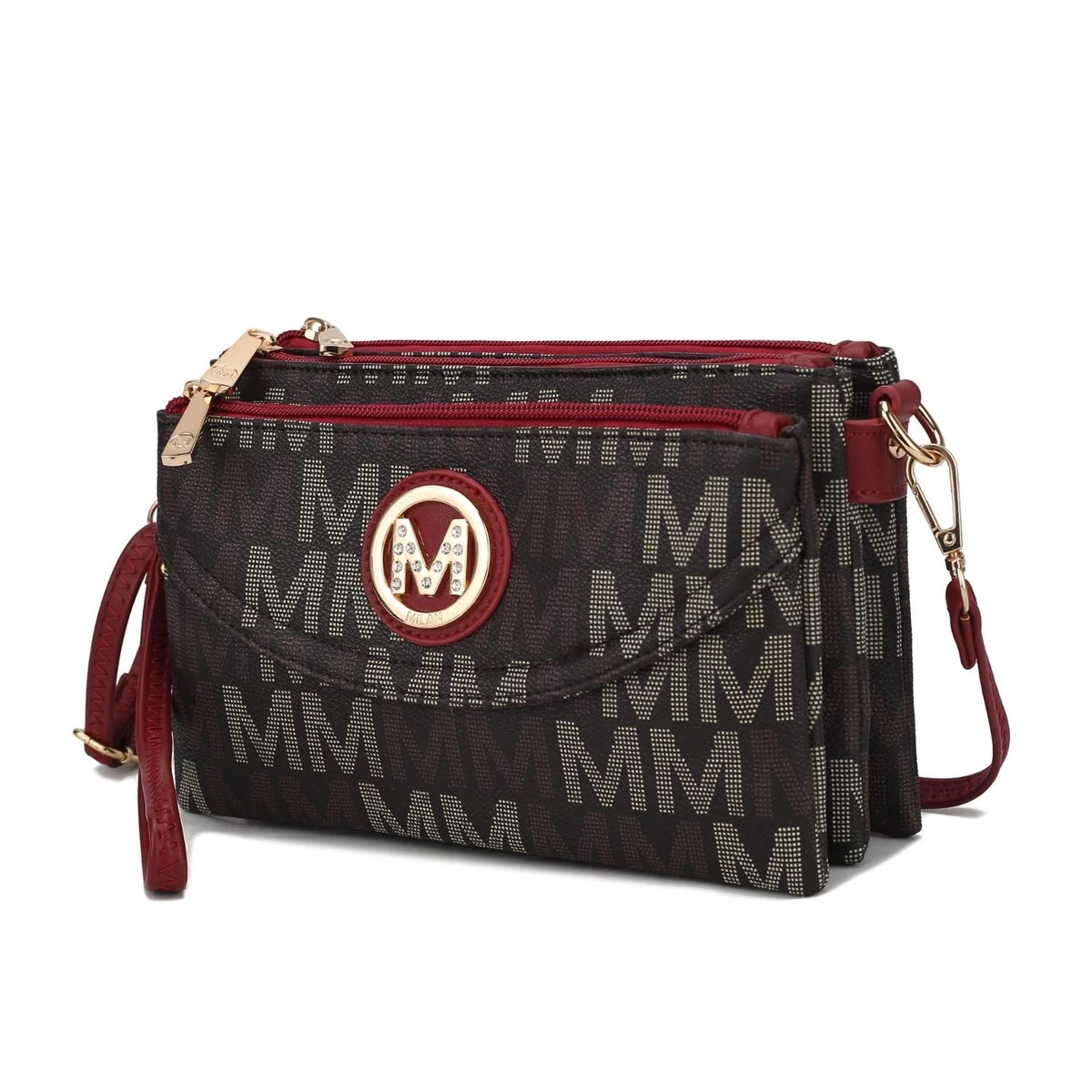 Beige Monogram Crossbody Handbag B306