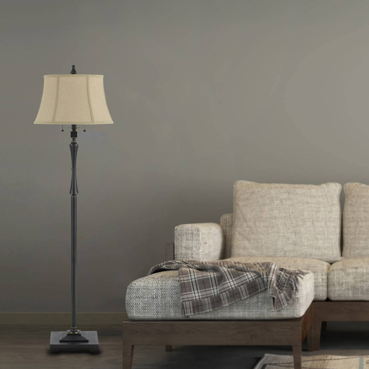 Bronze Metal Twin Pull Floor Lamp Q899515