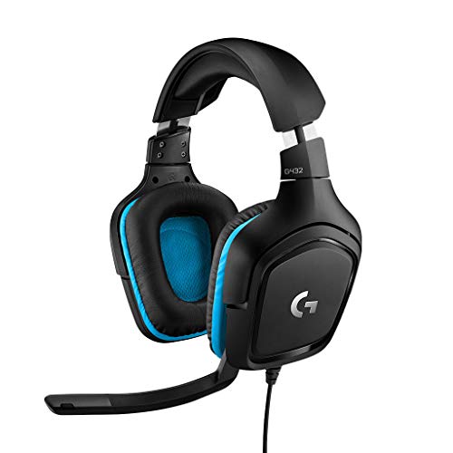 Wired Gaming Headset with Flip-to-Mute Mic, Black/Blue F403514