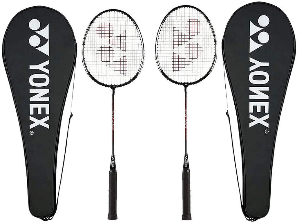 Badminton Racket with Full Cover Steel Shaft Pack of 2 W770881