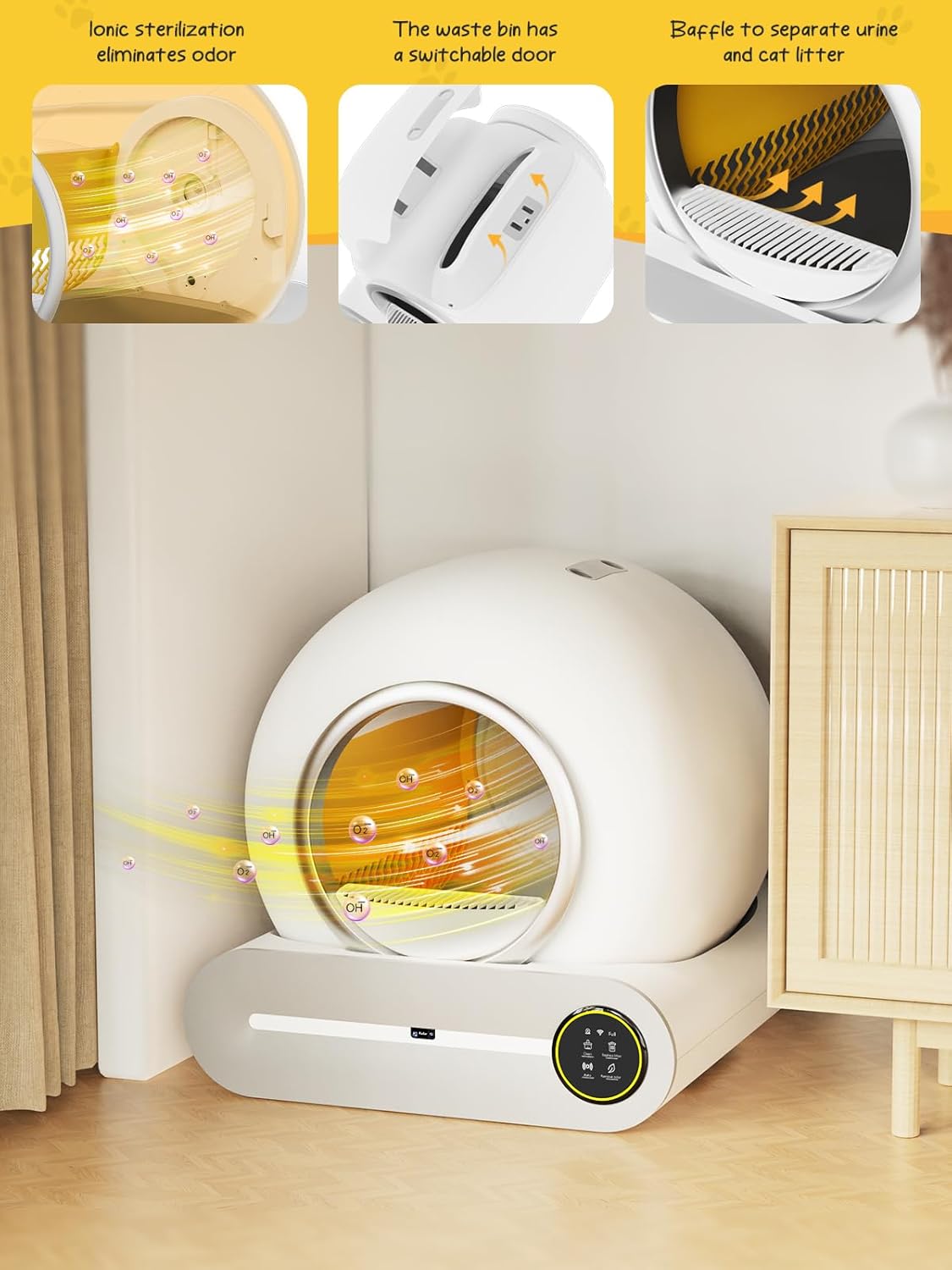 65L+9L Capacity Self-Cleaning Litter Box I6138
