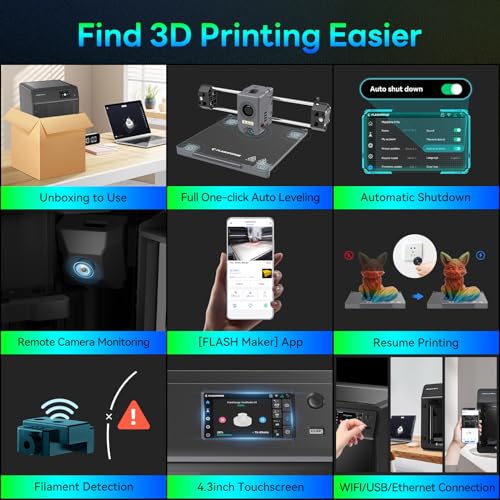 3D Printer, 600mm/s High-Speed FDM, Auto Leveling, 280°C Direct Extruder, Detachable Nozzle, Core XY All Metal Structure, Print Size 220x220x220mm D544