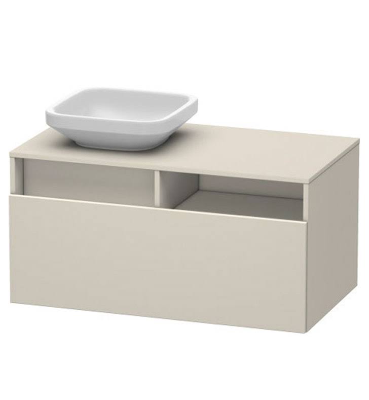 Wall-Mounted Natural Walnut Vanity Unit S7535