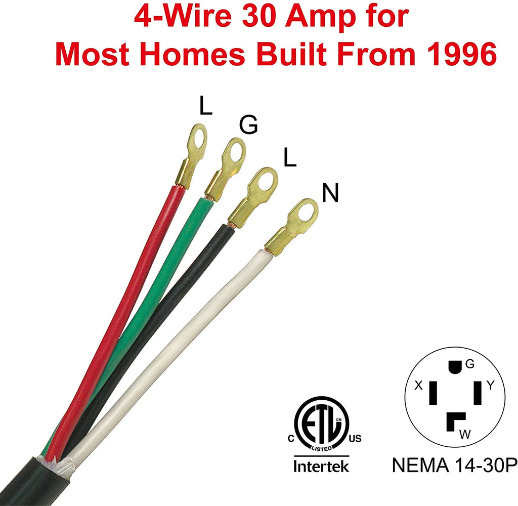 6 ft 10/4 SRDT 30 Amp Dryer Cord F33885