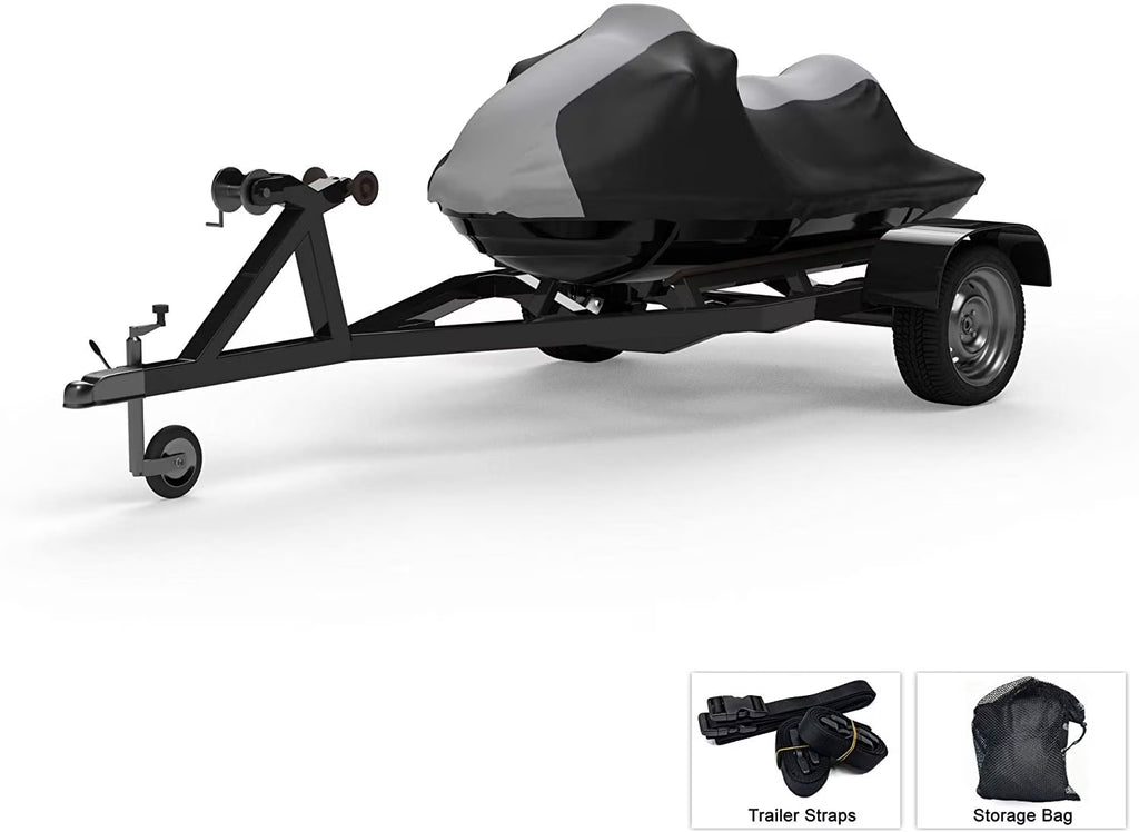 Gray/Black Trailerable Jet Ski Covers with Storage Bag N729
