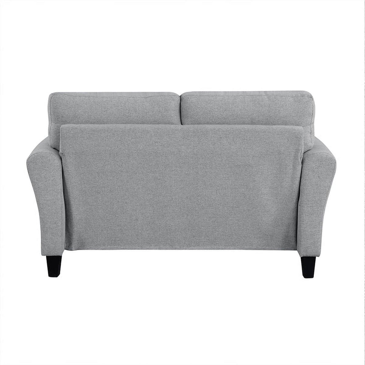 Textured Fabric 2-Piece Upholstered Sofa Set in Dark Gray Y429618