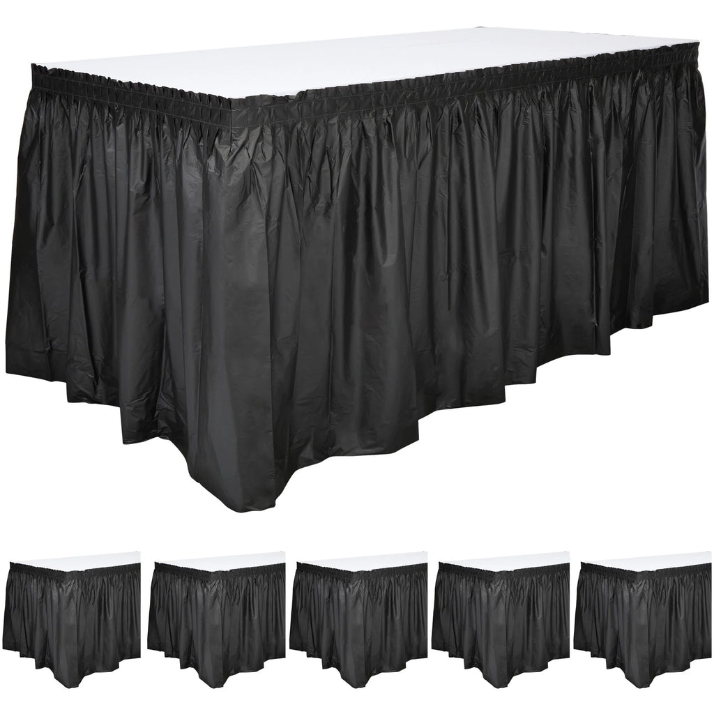 Black 6-Pack Table Skirt for Rectangle Tables G527