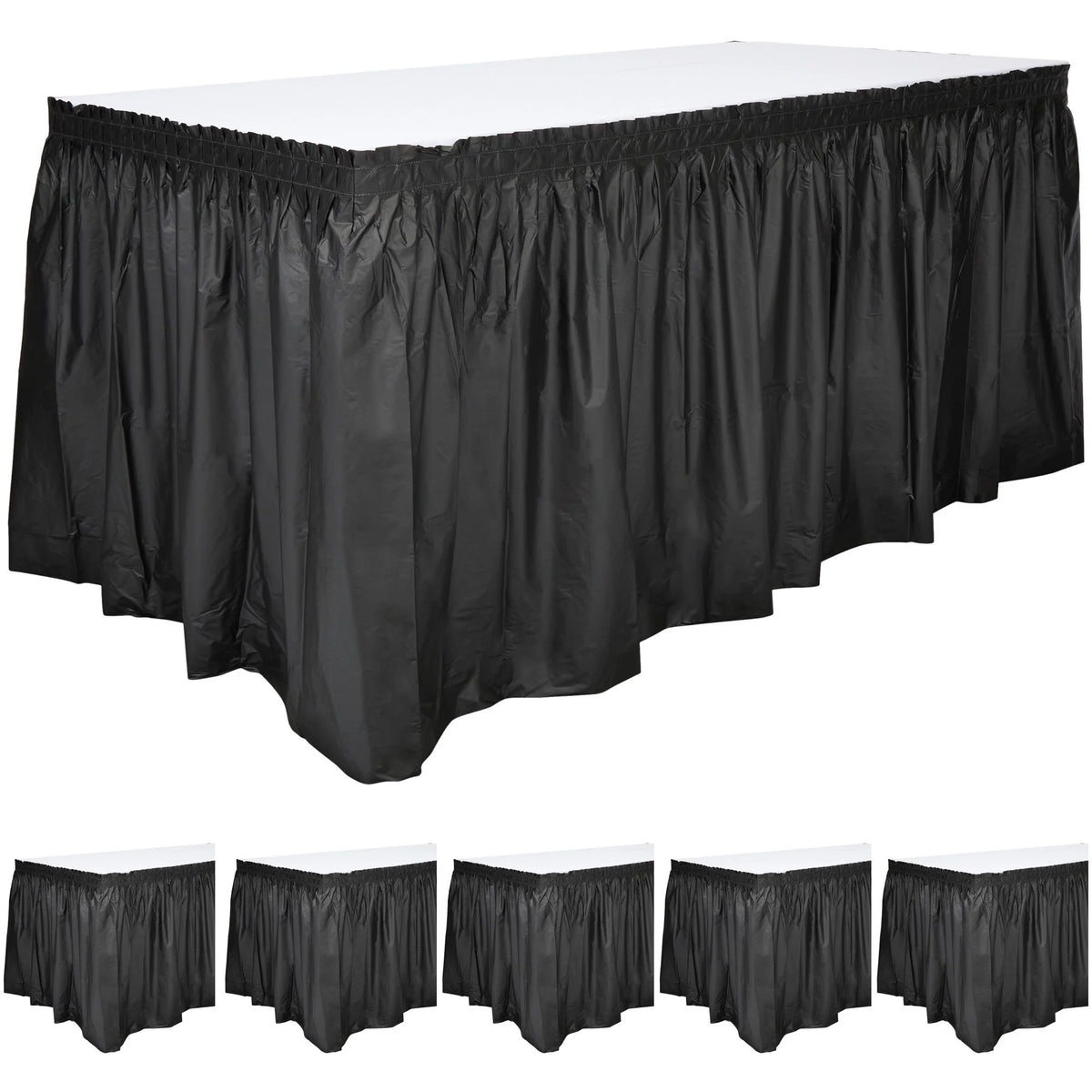 Black 6-Pack Table Skirt for Rectangle Tables G527
