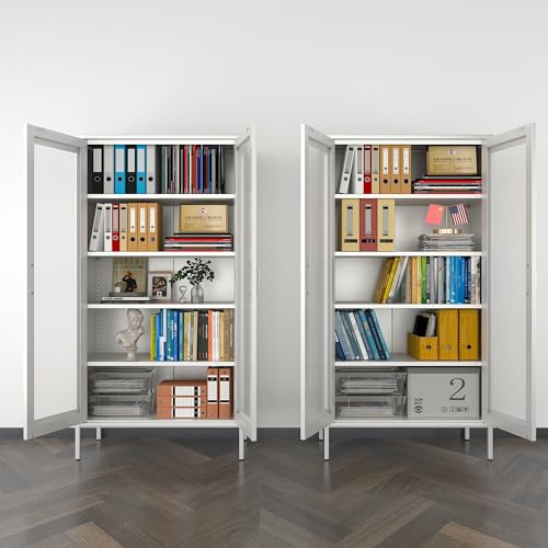 5 Tier Metal Storage Cabinet with 2 Barn Door U812