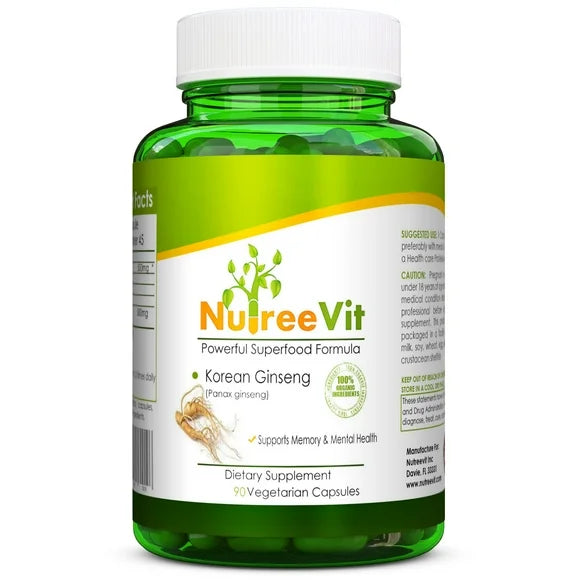 100% Korean Ginseng Vegetable Capsules 90 Count U939717