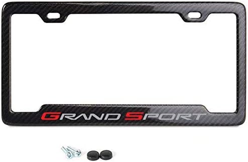Red Script License Plate Frame - Real Carbon Fiber L35387