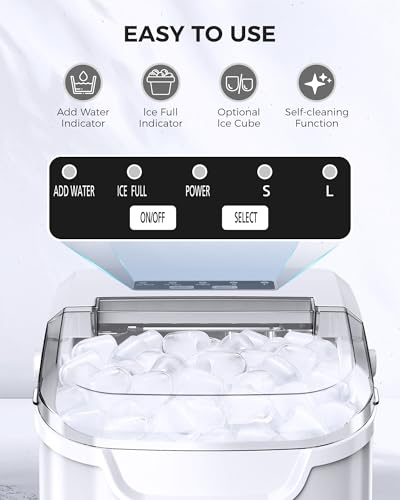 Countertop Portable Ice Maker with Ice Basket and Scoop D3876