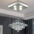 Modern Rectangular Crystal Raindrop LED Chandelier H3862