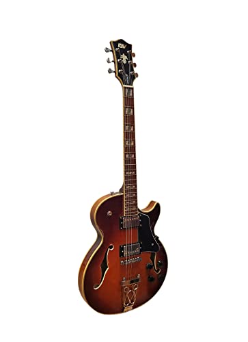 Tobacco Sunburst Jazz Solid Hollow-Body Electric Guitar K39966