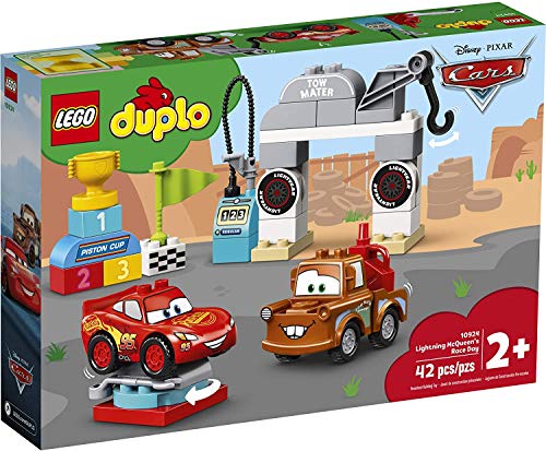 LEGO DUPLO Cars Lightning McQueen's Race Day 10924 Toddler Toy with Lightning McQueen and Mater (42 Pieces) O397