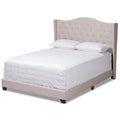 Beige Tufted Upholstered King Size Bed C790