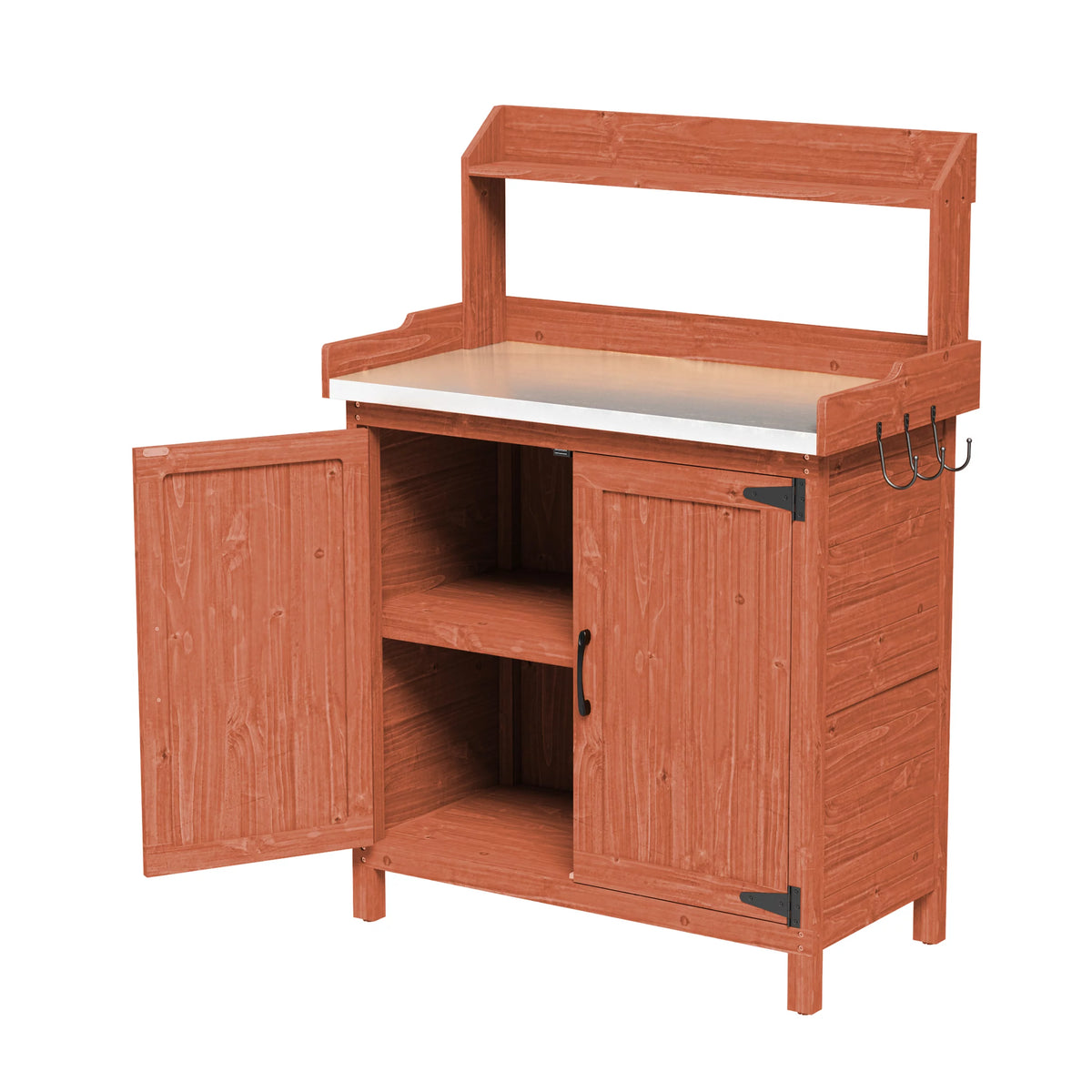 Galvanized Steel Potting Bench with Storage B3975
