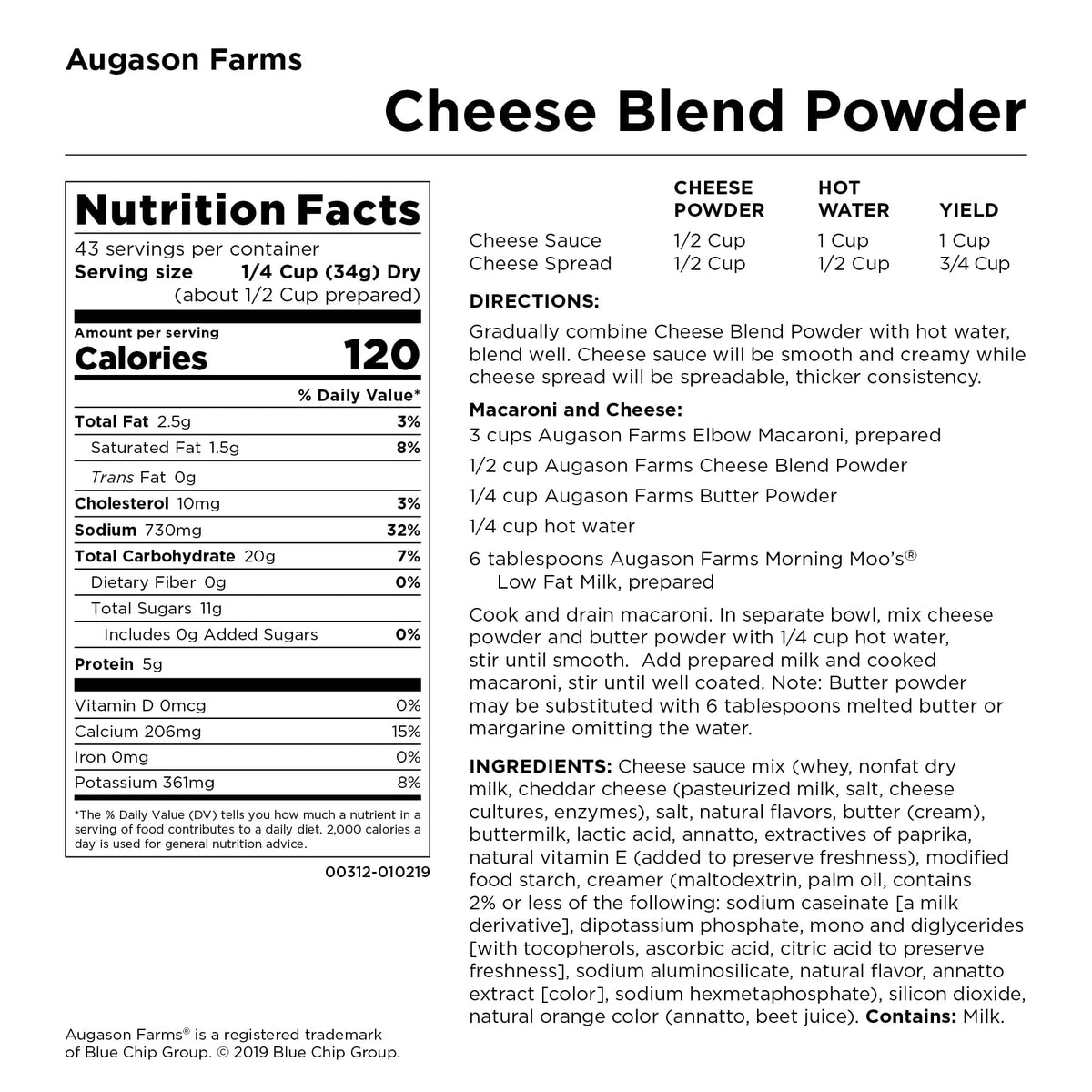 Cheese Blend Powder Gluten Free W64382