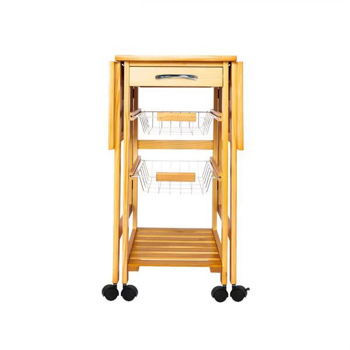 Portable Rolling Drop Leaf Kitchen Table or Storage Trolley Cart F23982