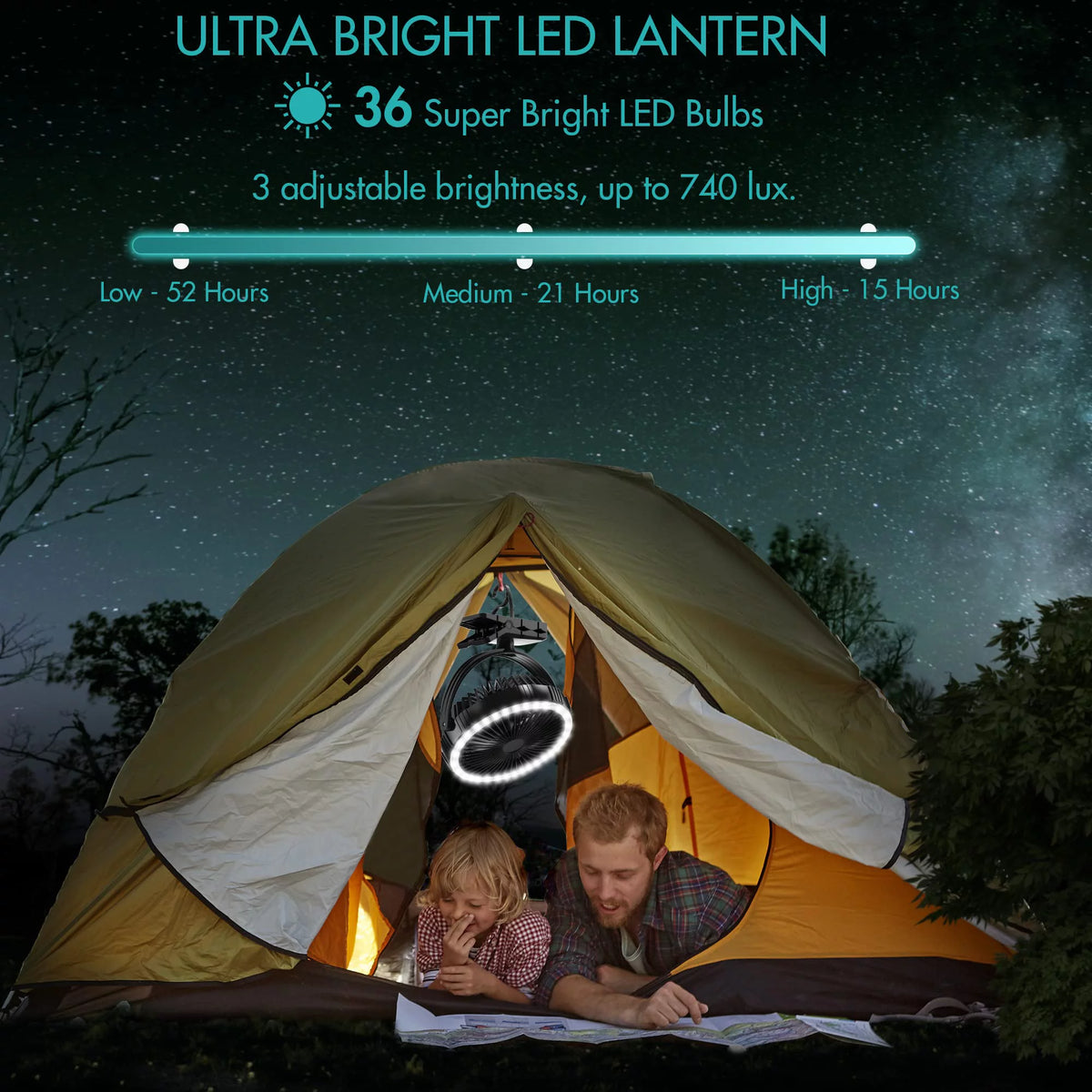 Rechargeable Clip-On Fan with LED Lights D5804