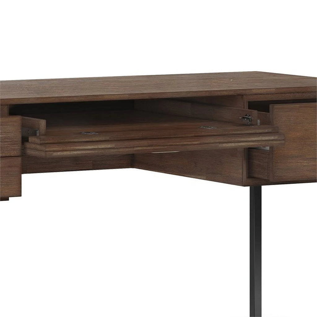 60"W Solid Wood Desk in Rustic Natural Aged Brown R901267