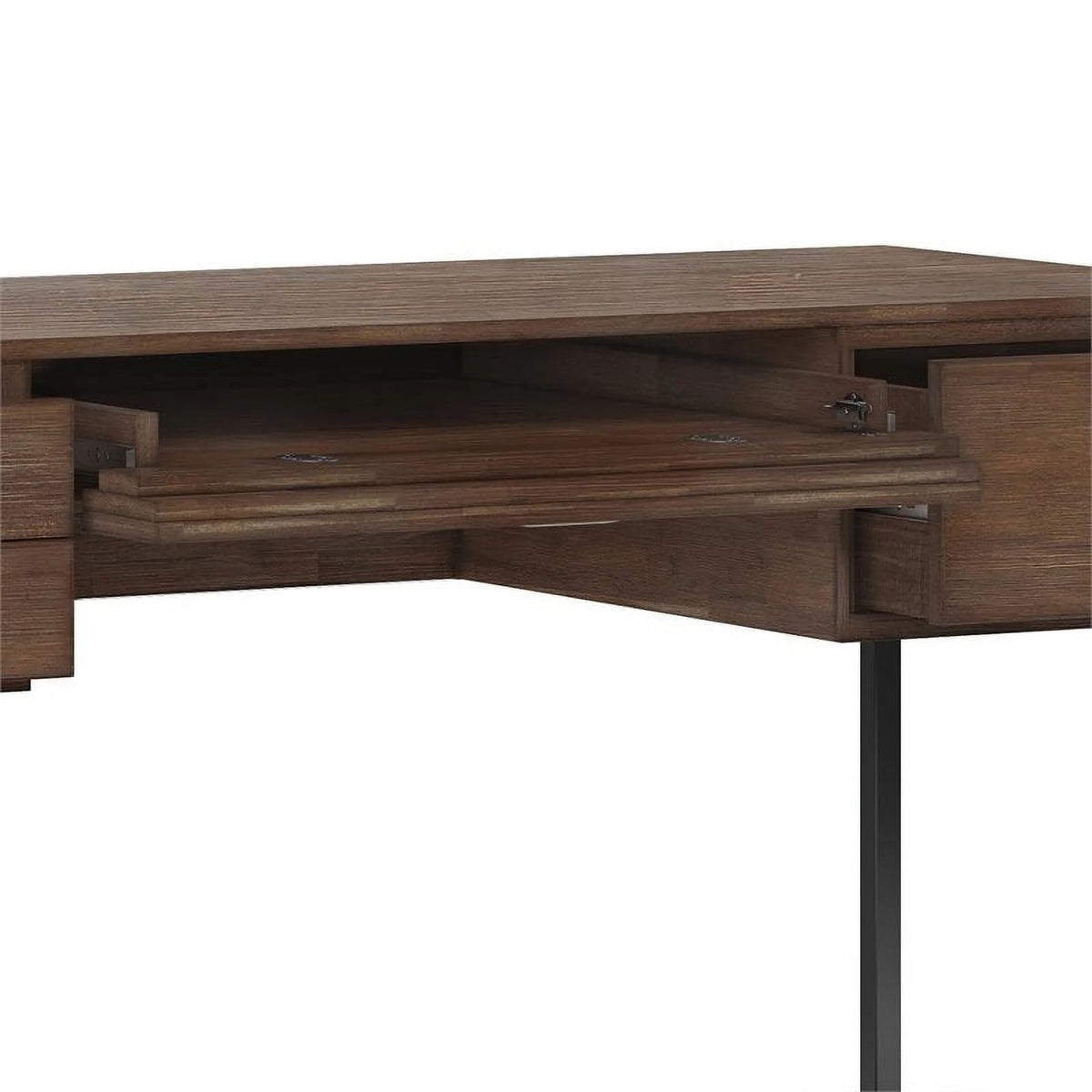 60"W Solid Wood Desk in Rustic Natural Aged Brown R901267
