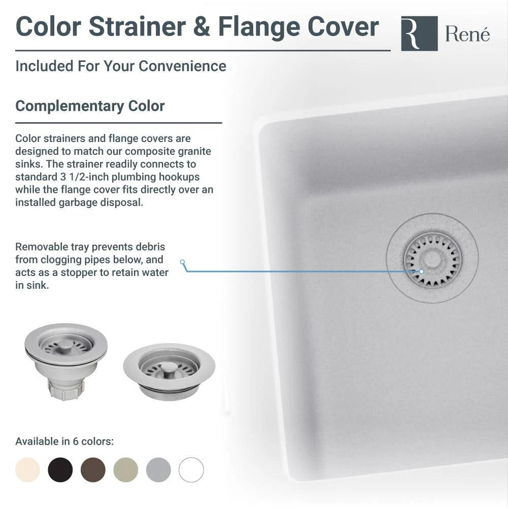 Pewter Topmount Composite Granite Kitchen Sink with Two Grids and Strainer and Flange F897