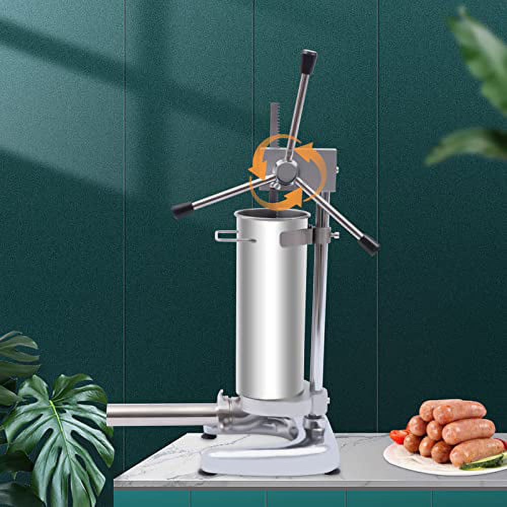 3L Stainless Steel Manual Sausage Stuffer Machine with 4 Filling Tubes R1764