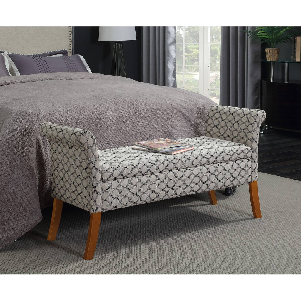 Espresso Faux Leather Storage Bench F159