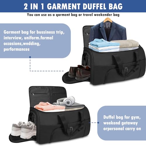 Navy Convertible Garment Bag with Shoe Compartment A2349