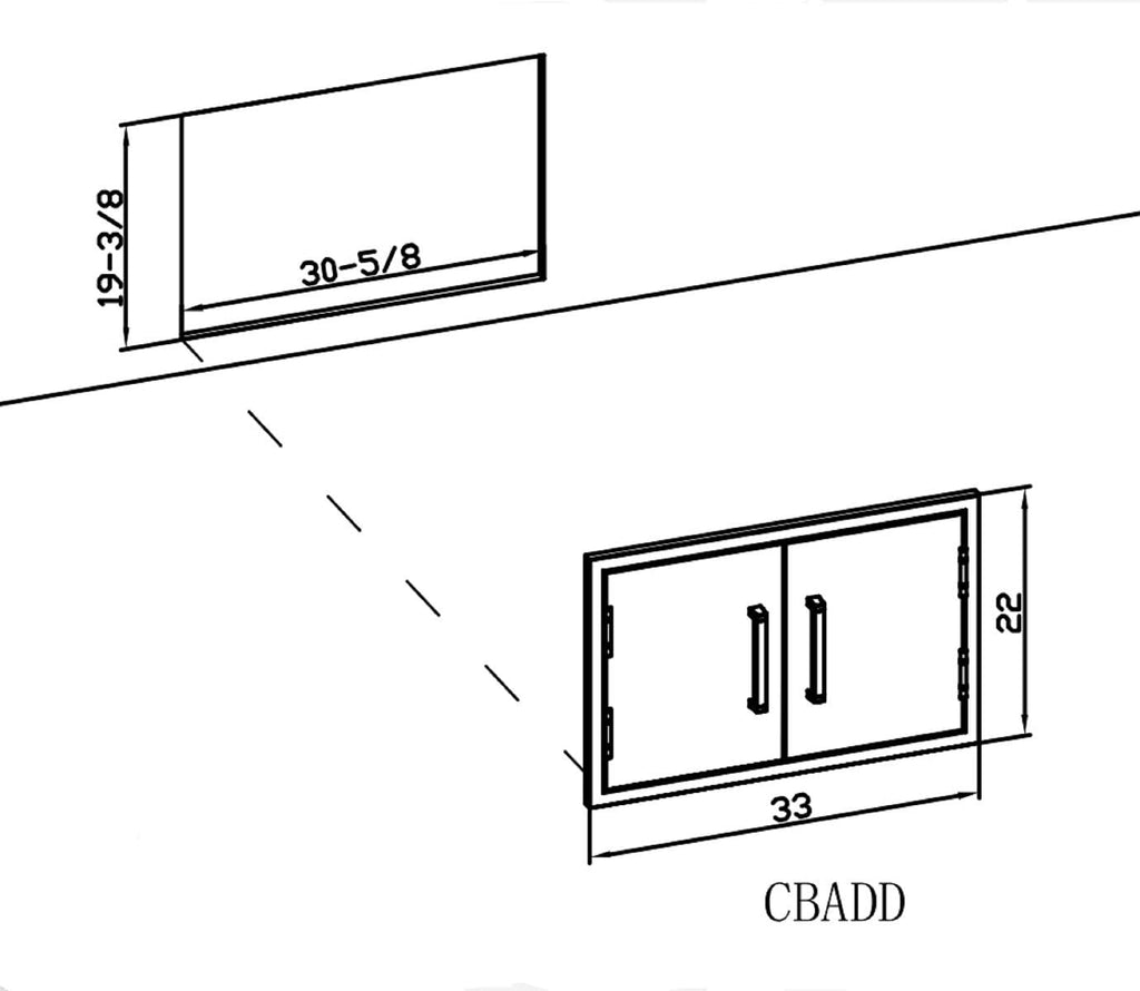 33x22 Inch Full 304 Stainless Steel Double Access Doors X3889
