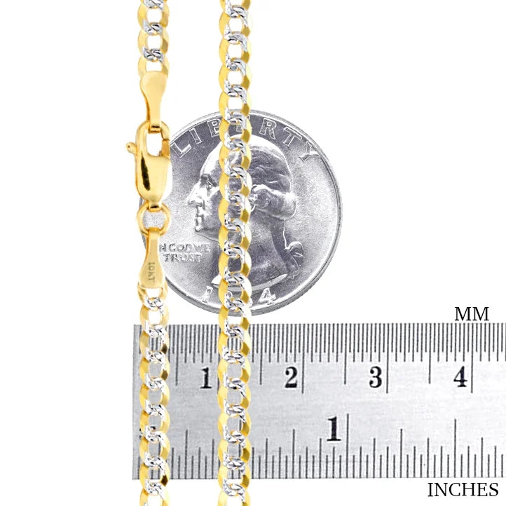 10k Yellow Gold Solid 4mm Cuban Chain Pendant Necklace 16" - 30" Y3216