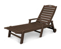 Mahogany Stackable Wheeled Chaise with Arms G5410